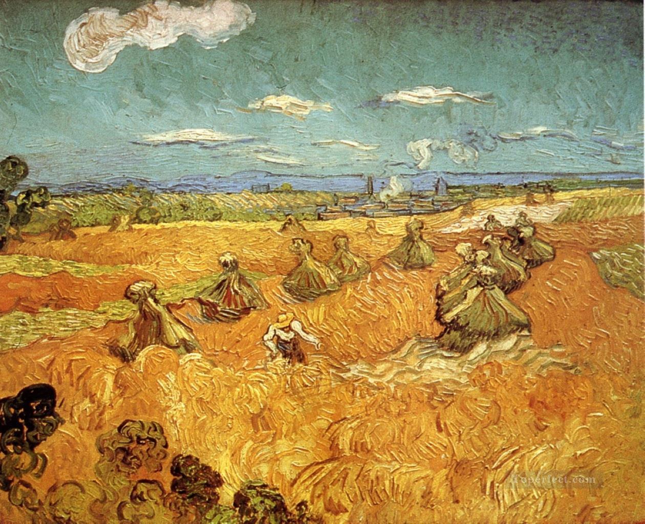 Wheat Stacks with Reaper Vincent van Gogh Oil Paintings